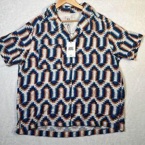 BDG‎ Dylan Linen Souvenir Button-Down Shirt-NWT- Women Large